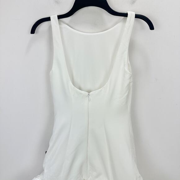 Lulus Superb Aura White Ruffled Drop Waist Mini Dress Bubble Hem Party XS NWT - Picture 9 of 13
